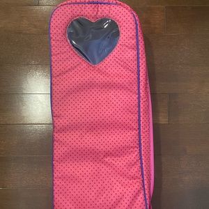 American Girl Pink Doll Garment Bag with Heart Window